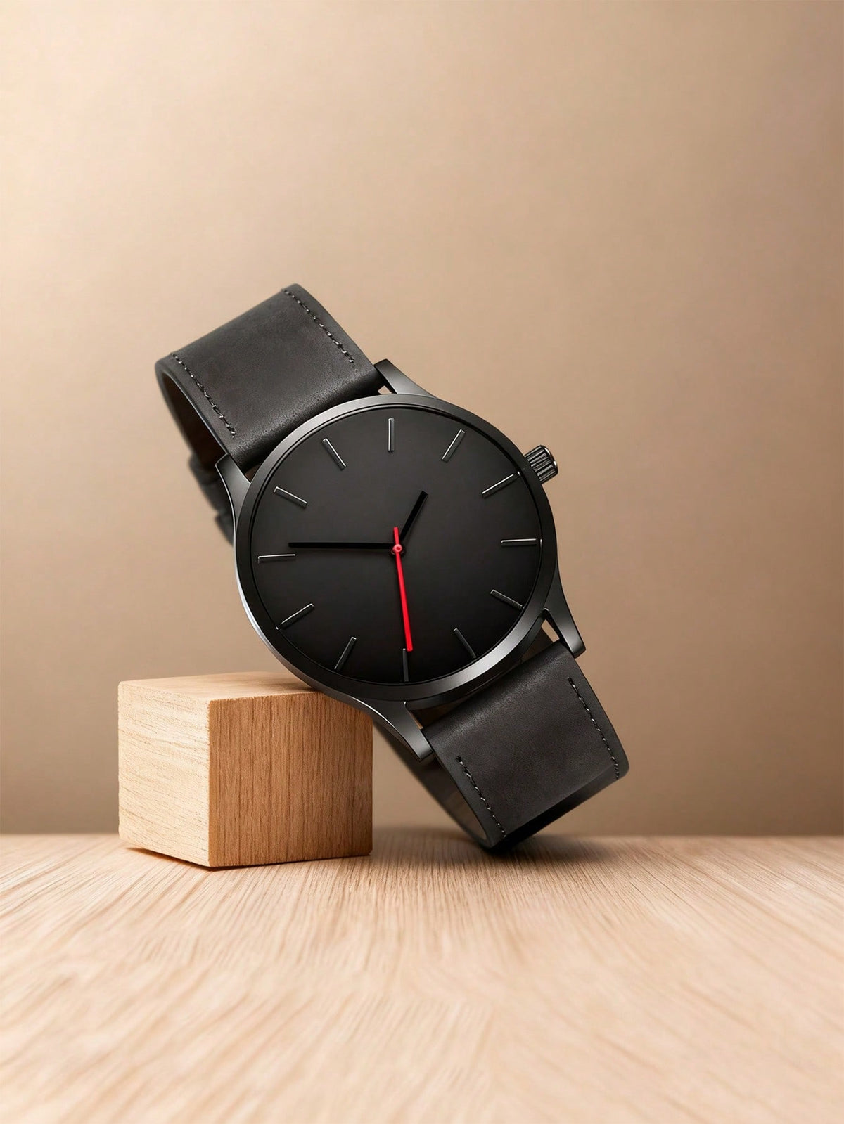 Relógio Minimalista Pulseira Couro Números Romanos Elegante