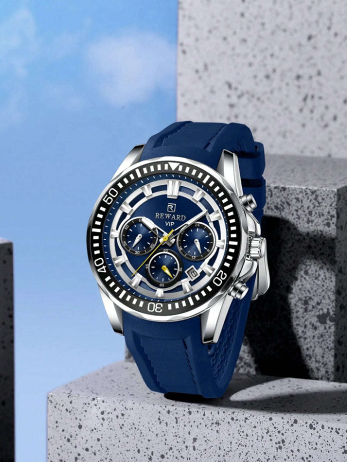 Relógio Masculino Cronógrafo Esportivo Com Pulseira Em Silicone