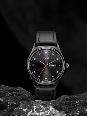 Relógio Masculino Pulseira Couro Calendário Completo