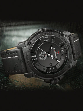 Relógio Masculino Naviforce Militar Com Pulseira Em Couro