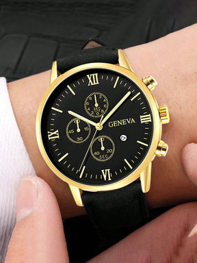 Relógio Masculino Cronógrafo Submostradores Pulseira Couro