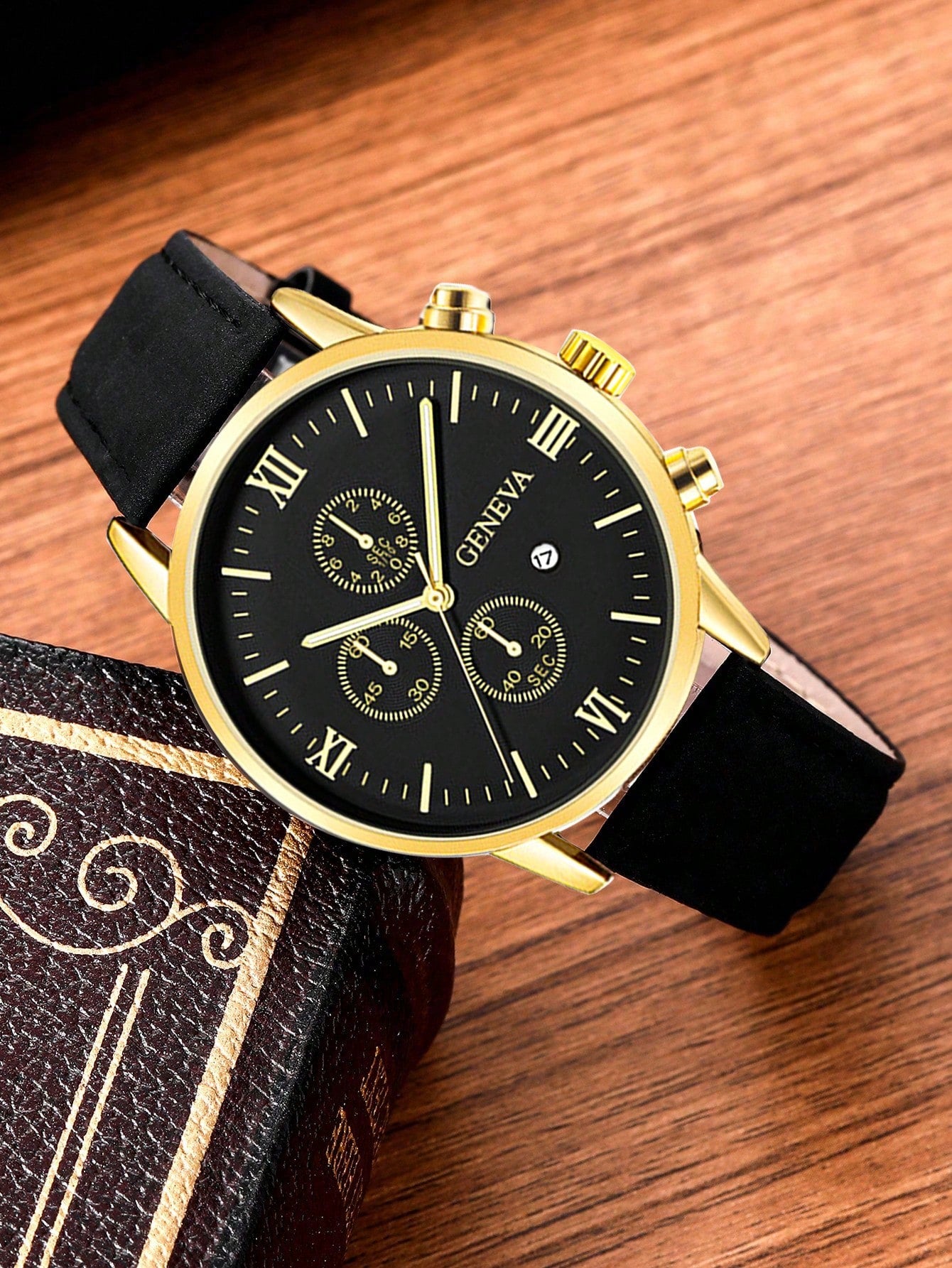 Relógio Masculino Cronógrafo Submostradores Pulseira Couro