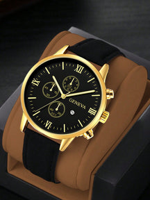 Relógio Masculino Cronógrafo Submostradores Pulseira Couro