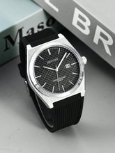 Relógio Minimalista Mostrador Azul Pulseira Borracha