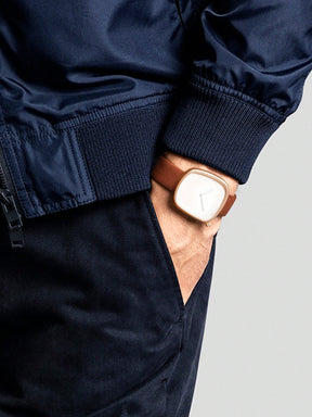 Relógio Minimalista Caixa Quadrada Pulseira Borracha