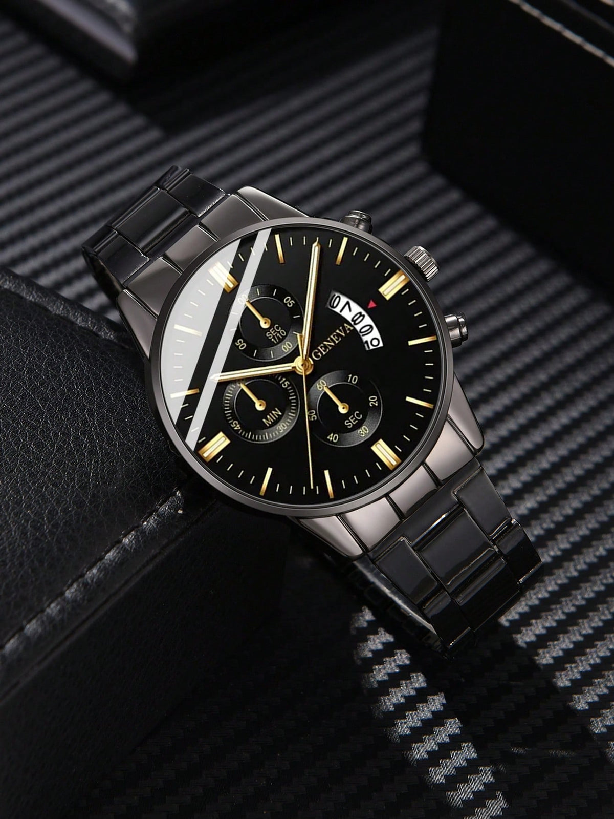 Relógio Masculino Clássico Com Mostrador Cronógrafo E Caixa Redonda