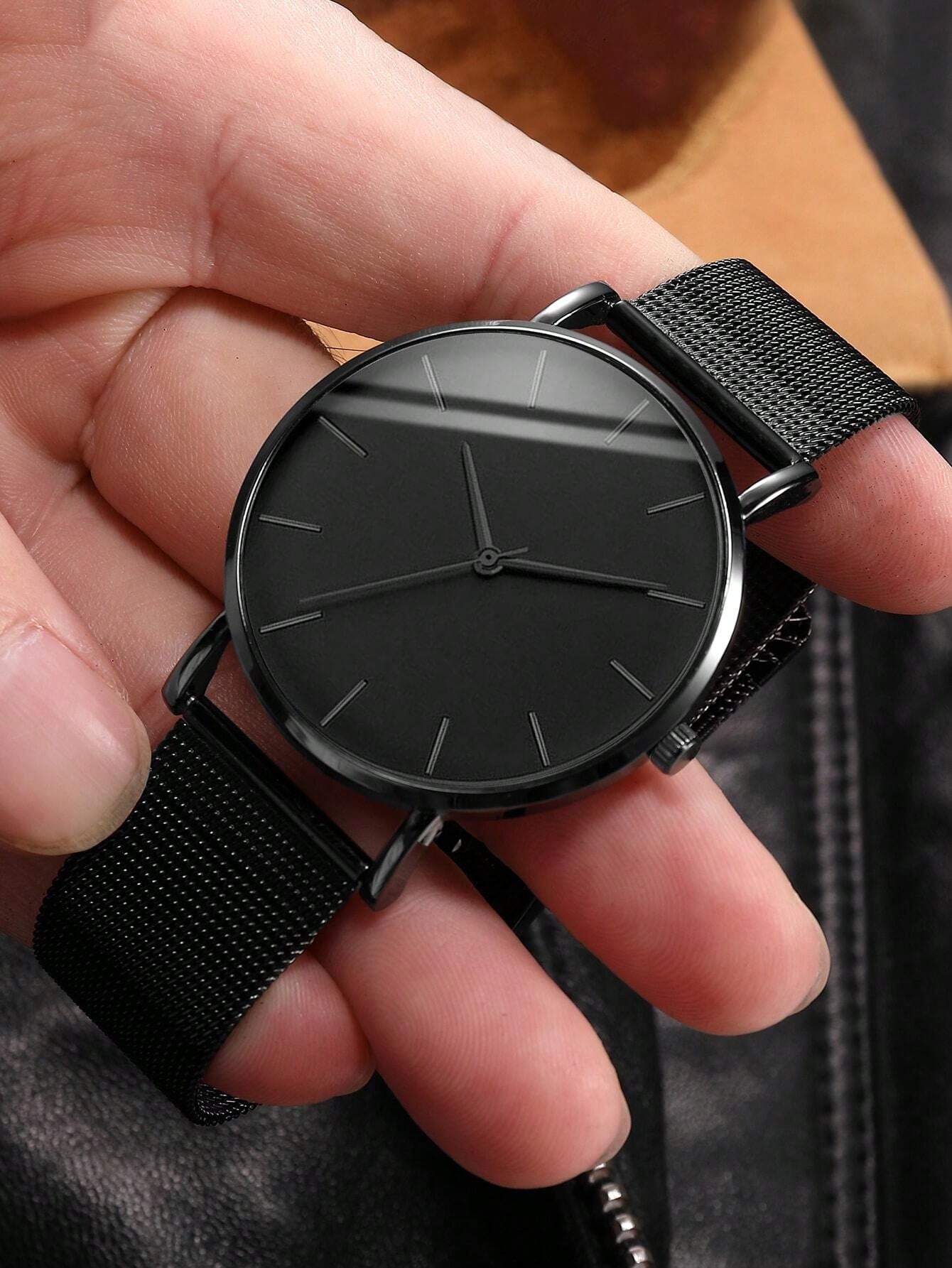 Relógio Masculino Pulseira Malha Design Minimalista