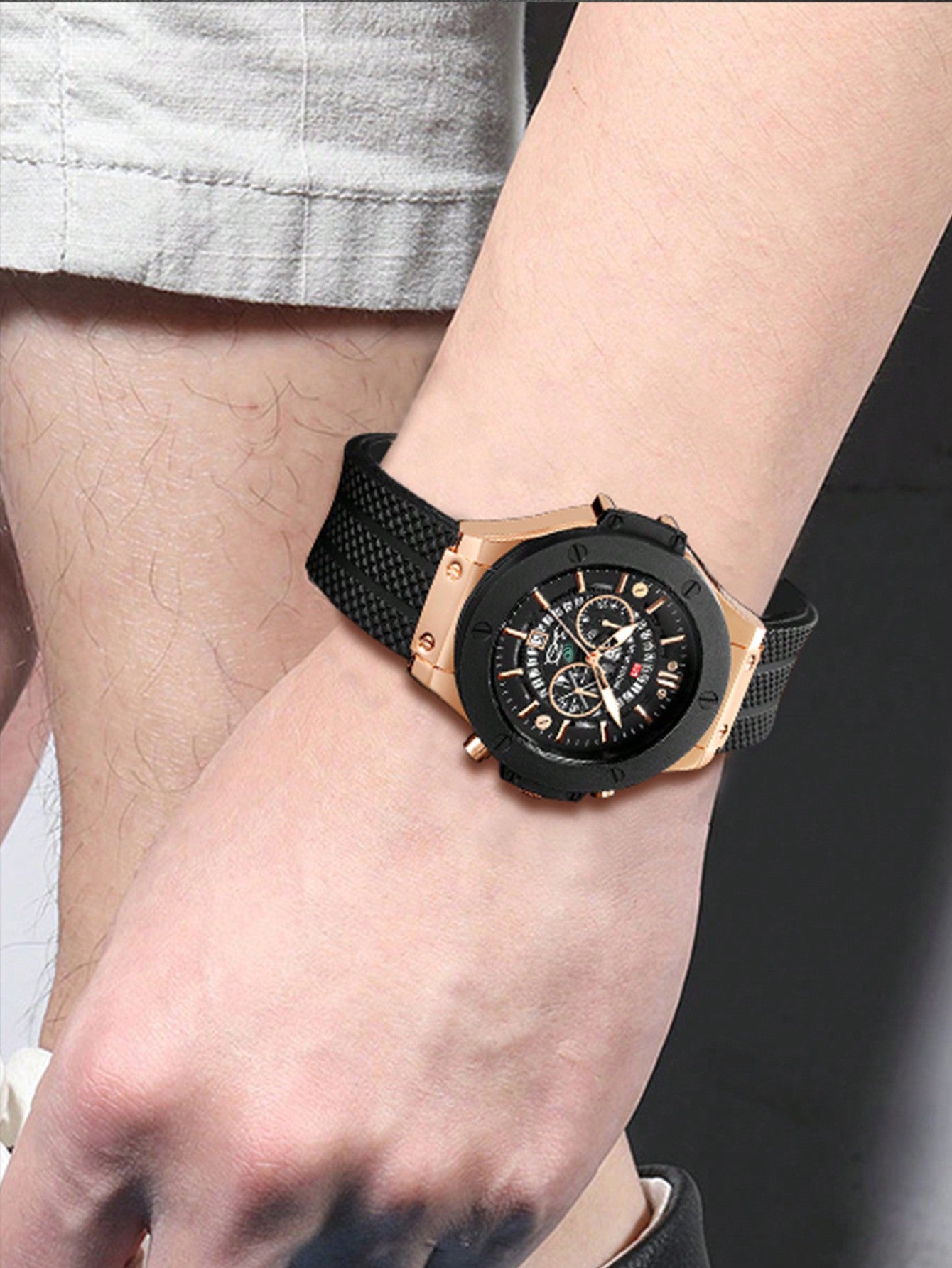 Relógio Masculino Cronógrafo Com Caixa Robusta