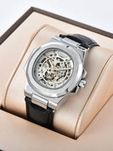 Relógio Masculino Mecânico Skeleton Com Caixa Preta