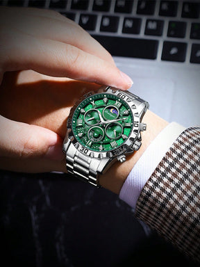 Relógio Cronógrafo Bentley Fase Lua Estrelas Strass