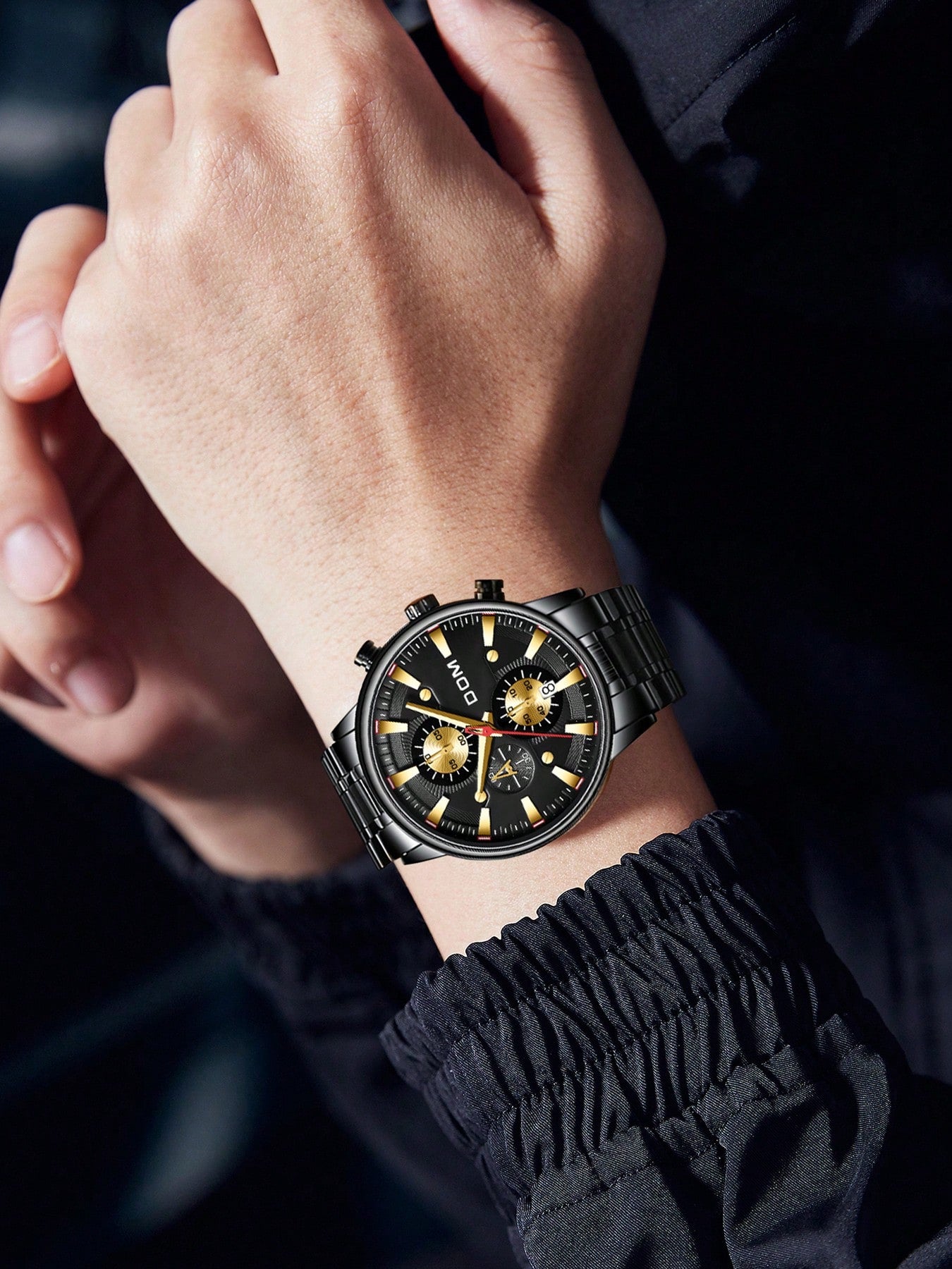 Relógio Masculino Cronógrafo Com Pulseira Em Aço E Design Sofisticado