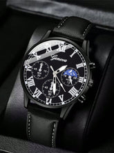 Relógio Masculino Cronógrafo Números Romanos Lua