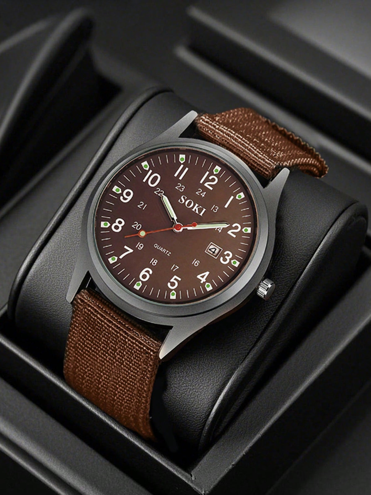 Relógio Masculino Números Arábicos Pulseira Tecido