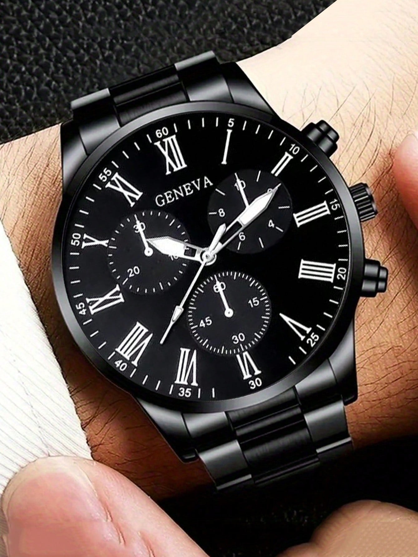 Relógio Masculino Cronógrafo Clássico Com Algarismos Romanos