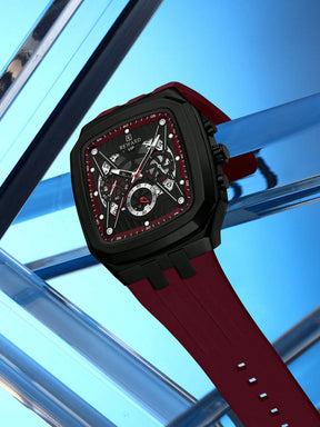 Relógio Masculino Cronógrafo Esportivo Com Caixa Quadrada