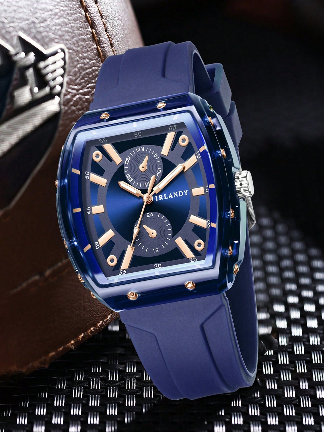 Relógio Masculino Moderno Com Caixa Quadrada E Pulseira De Silicone