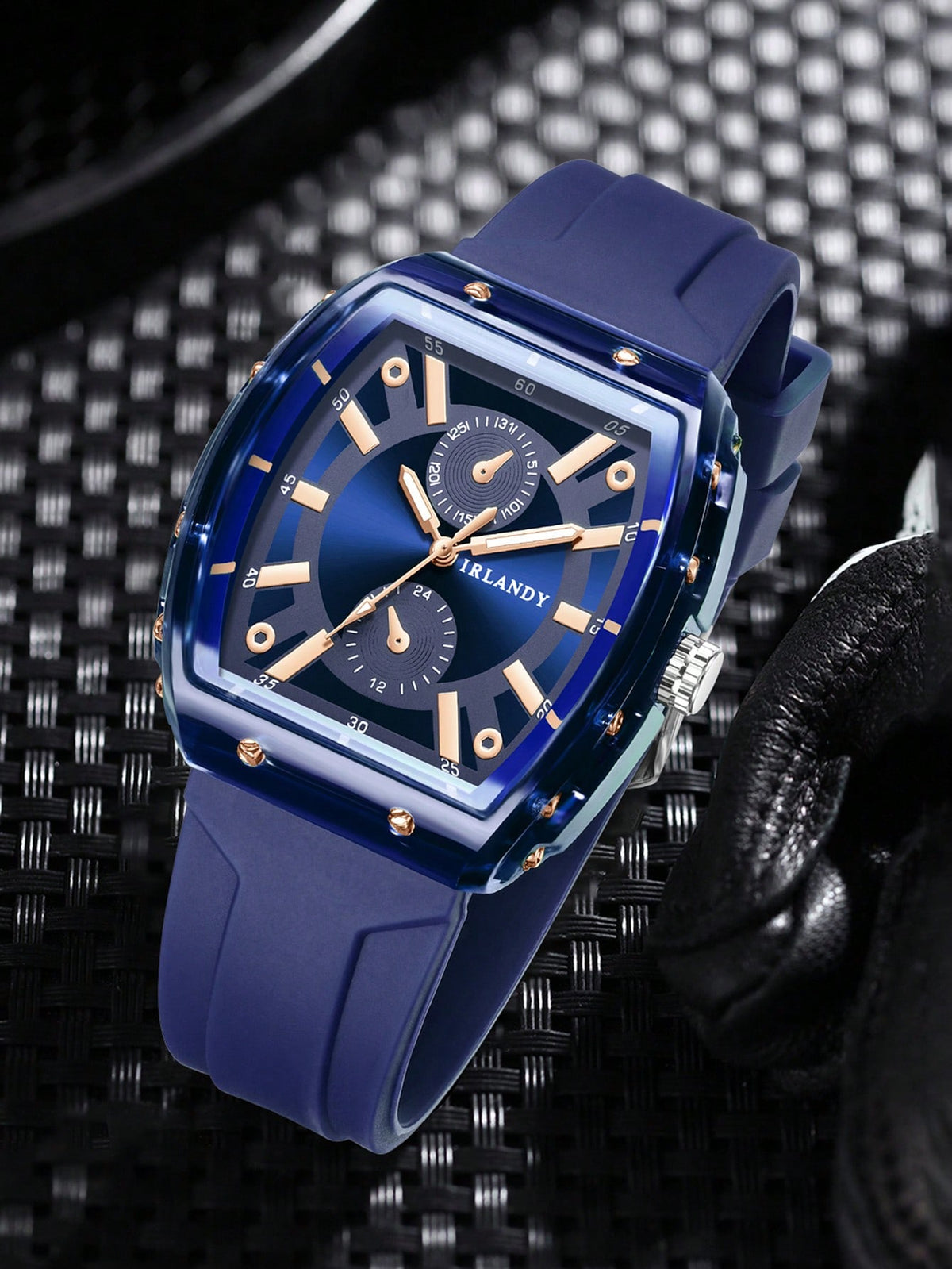 Relógio Masculino Moderno Com Caixa Quadrada E Pulseira De Silicone