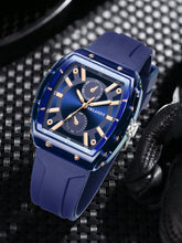 Relógio Masculino Moderno Com Caixa Quadrada E Pulseira De Silicone