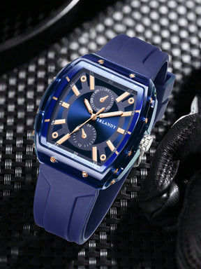 Relógio Masculino Moderno Com Caixa Quadrada E Pulseira De Silicone