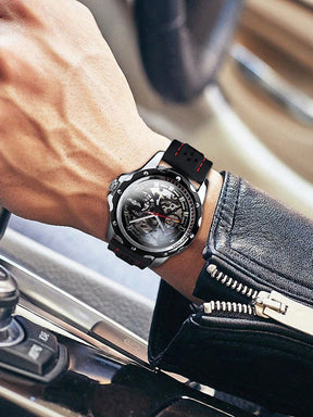 Relógio Masculino Automático Skeleton Esportivo