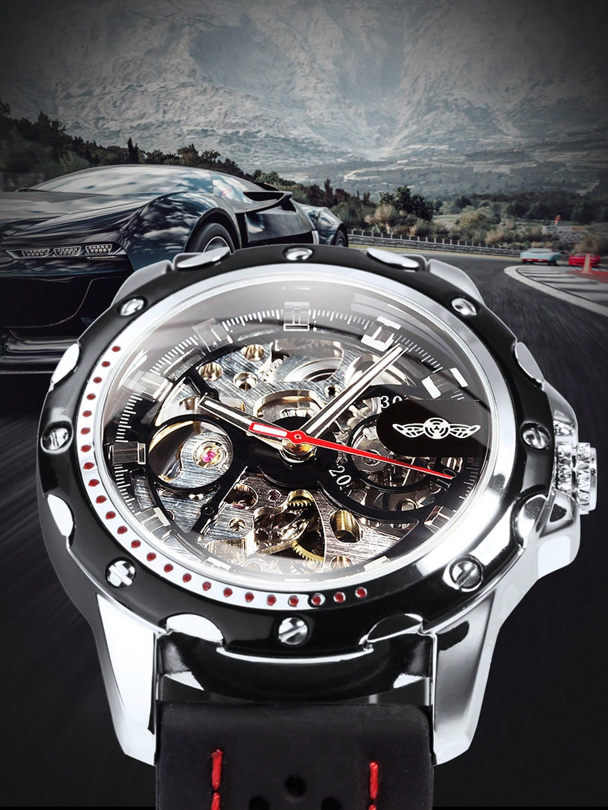 Relógio Masculino Automático Skeleton Esportivo