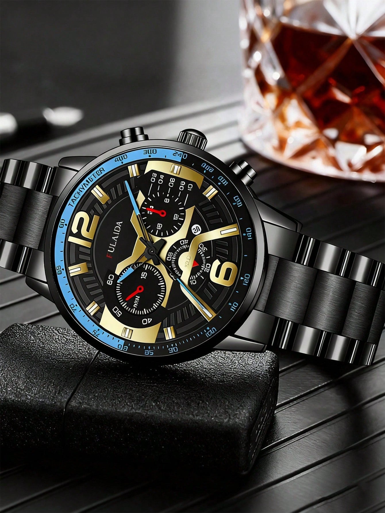 Relógio Masculino Cronógrafo Esportivo Em Aço Inoxidável