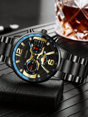 Relógio Masculino Cronógrafo Esportivo Em Aço Inoxidável