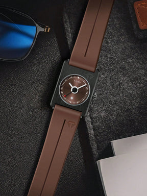 Relógio Minimalista Caixa Quadrada Pulseira Silicone