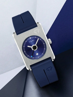 Relógio Minimalista Caixa Quadrada Pulseira Silicone