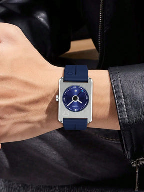 Relógio Minimalista Caixa Quadrada Pulseira Silicone