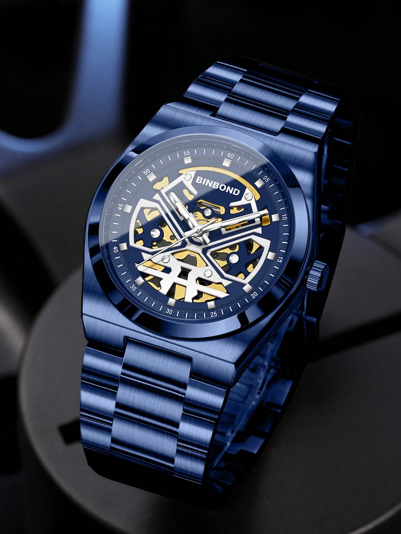 Relógio Automático Skeleton Design Moderno Masculino