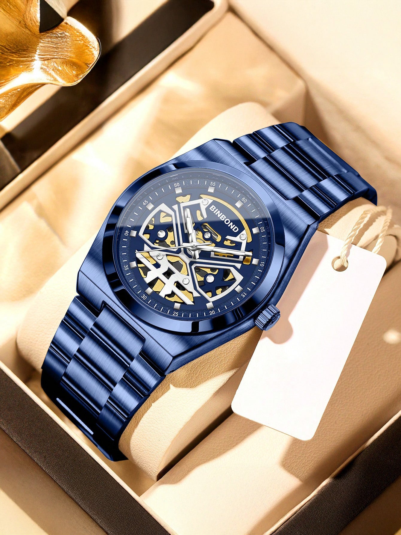 Relógio Automático Skeleton Design Moderno Masculino