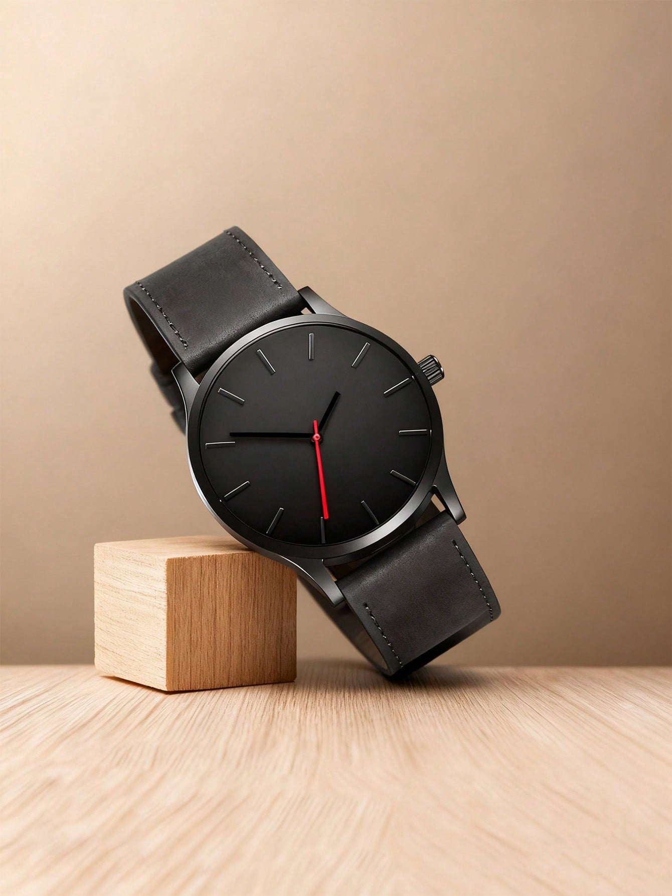 Relógio Minimalista Pulseira Couro Números Romanos Elegante