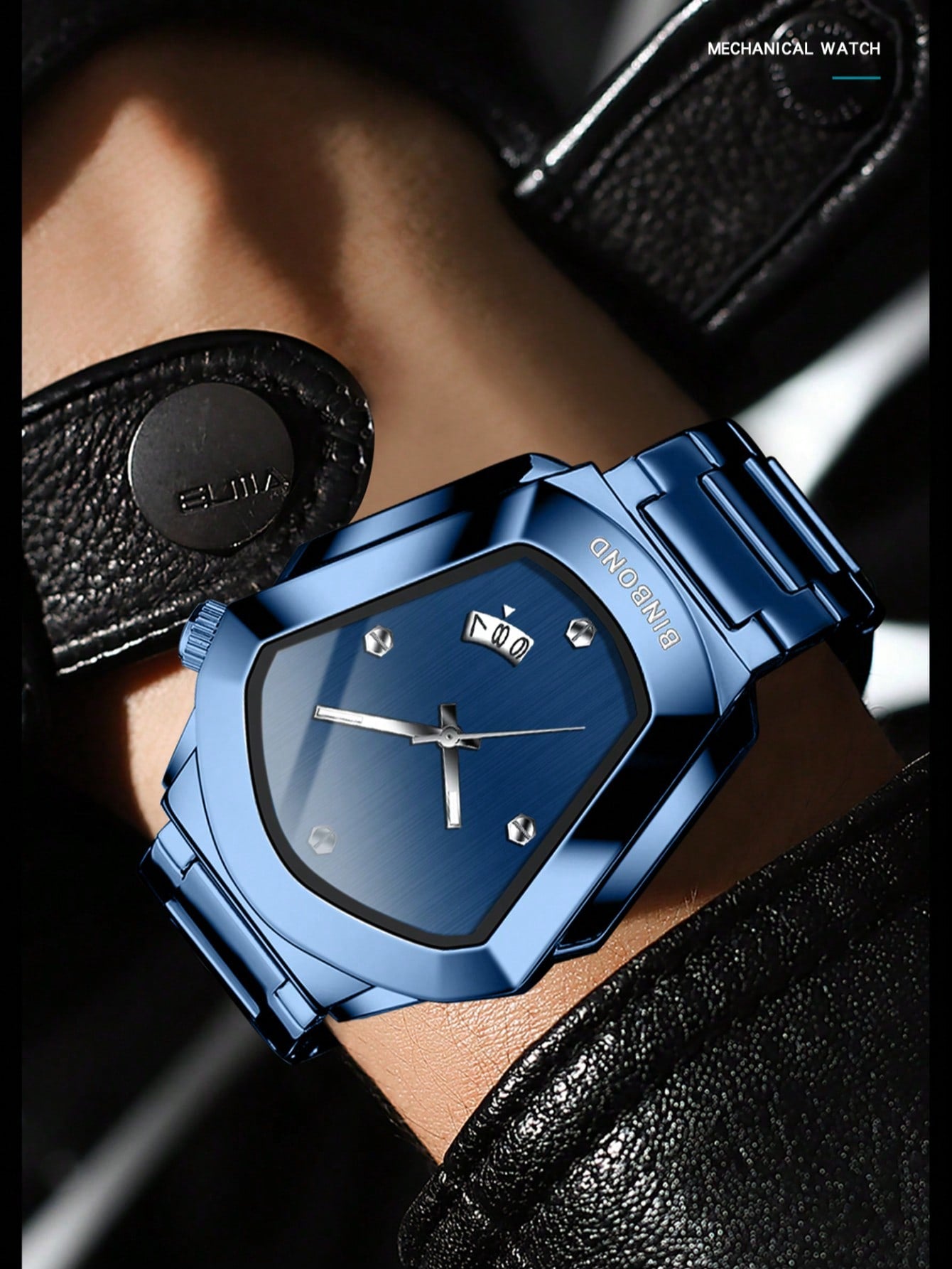 Relógio Caixa Octogonal Minimalista Com Data