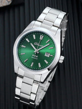 Relógio Quartz Pagani Design Verde Pulseira Aço Inoxidável Data