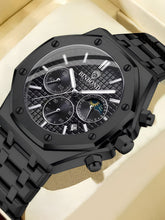 Relógio Masculino Cronógrafo Luxo Caixa Octogonal Em Aço