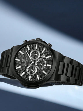 Relógio Masculino Cronógrafo Preto Aço Inox Design Robustíssimo