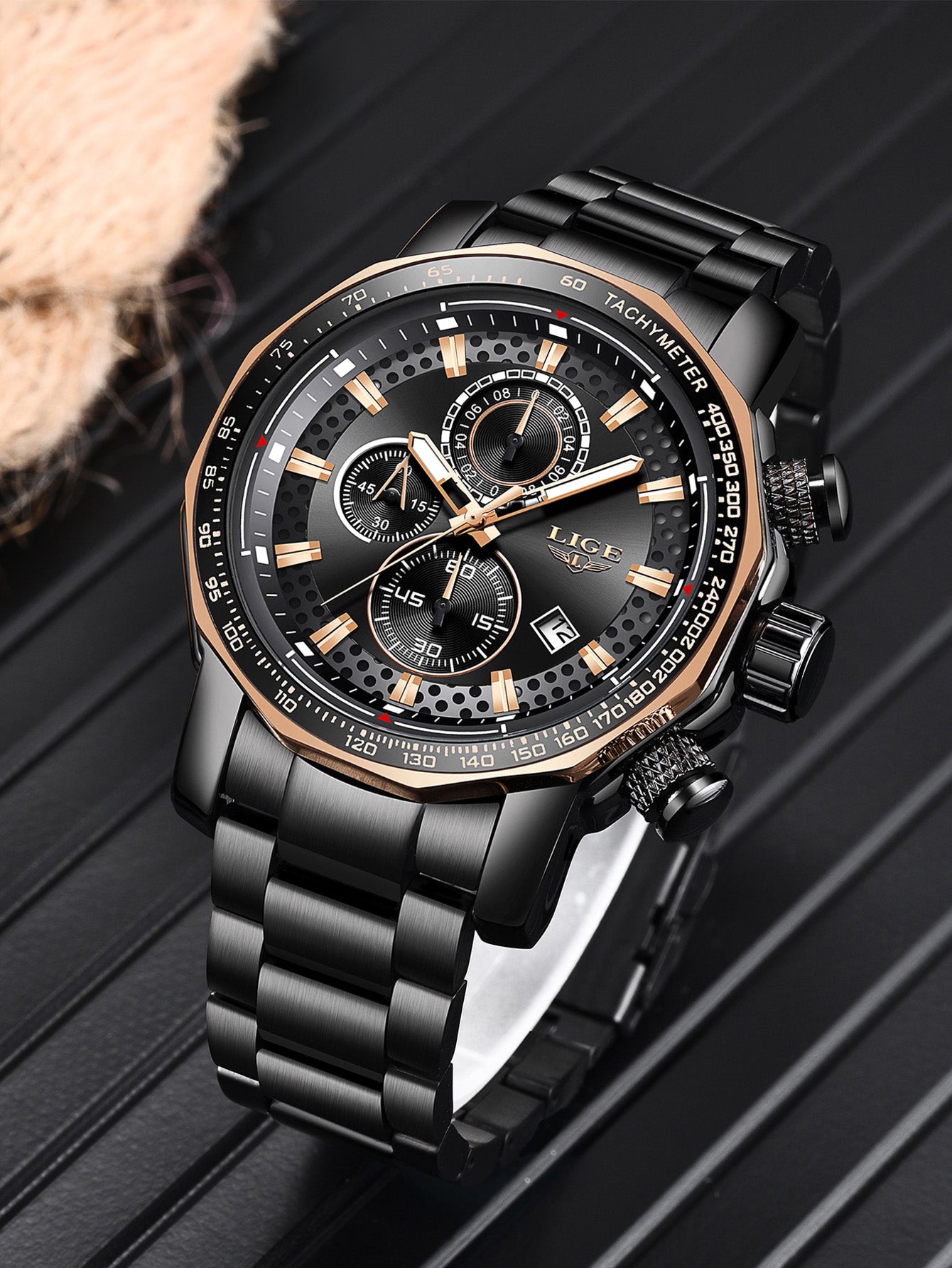 Relógio Masculino Cronógrafo Luxo Com Taquímetro Esportivo