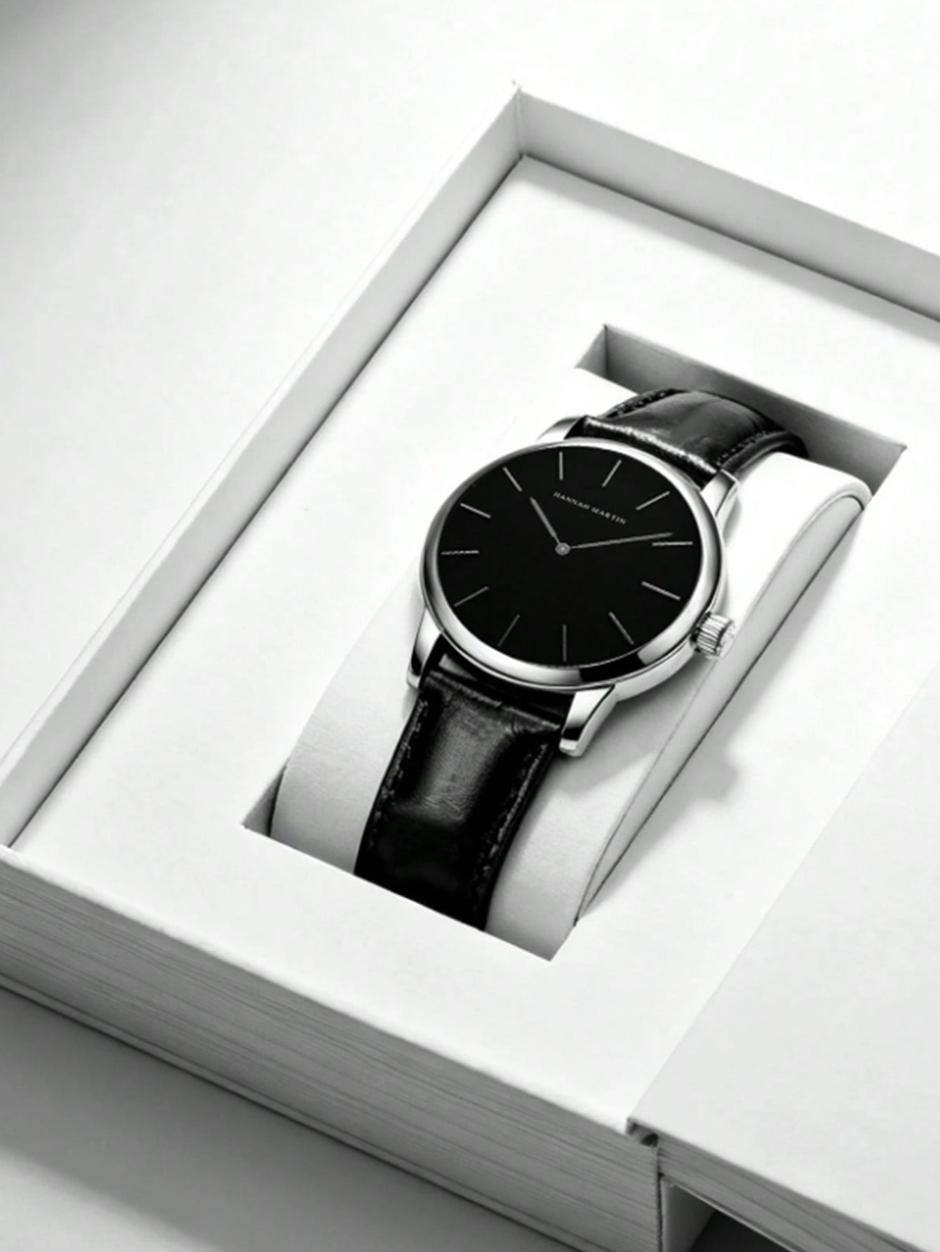 Relógio Masculino Minimalista Elegante Com Pulseira De Couro