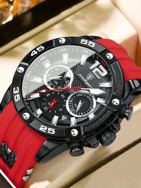 Relógio Masculino Cronógrafo Esportivo Com Pulseira Em Silicone