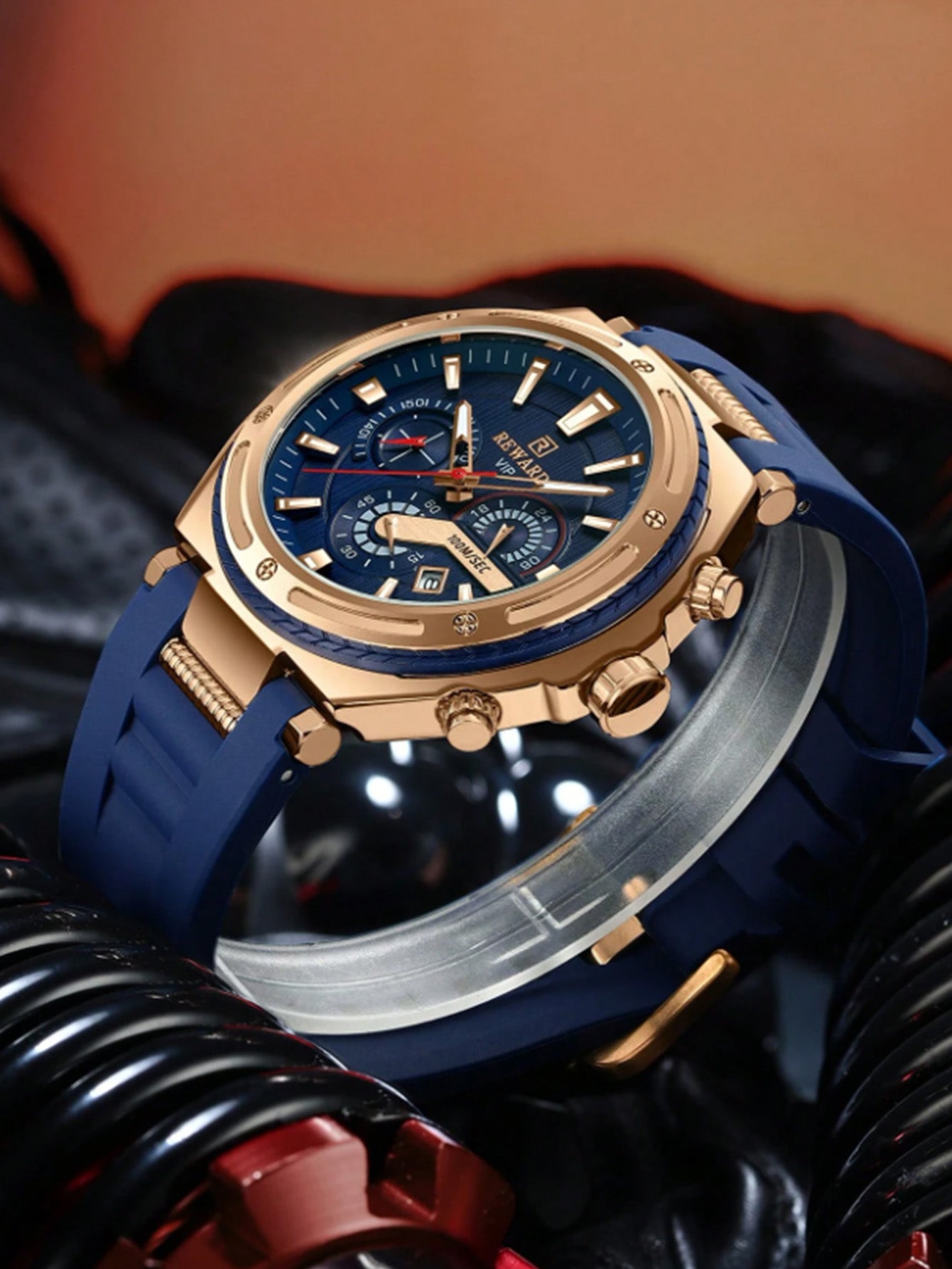 Relógio Masculino Cronógrafo Premium Com Pulseira Em Silicone