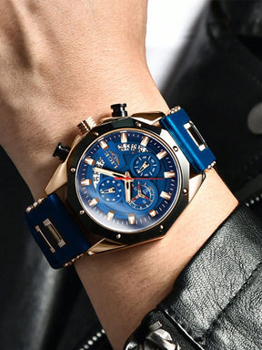 Relógio Masculino Cronógrafo Esportivo Com Pulseira Em Silicone