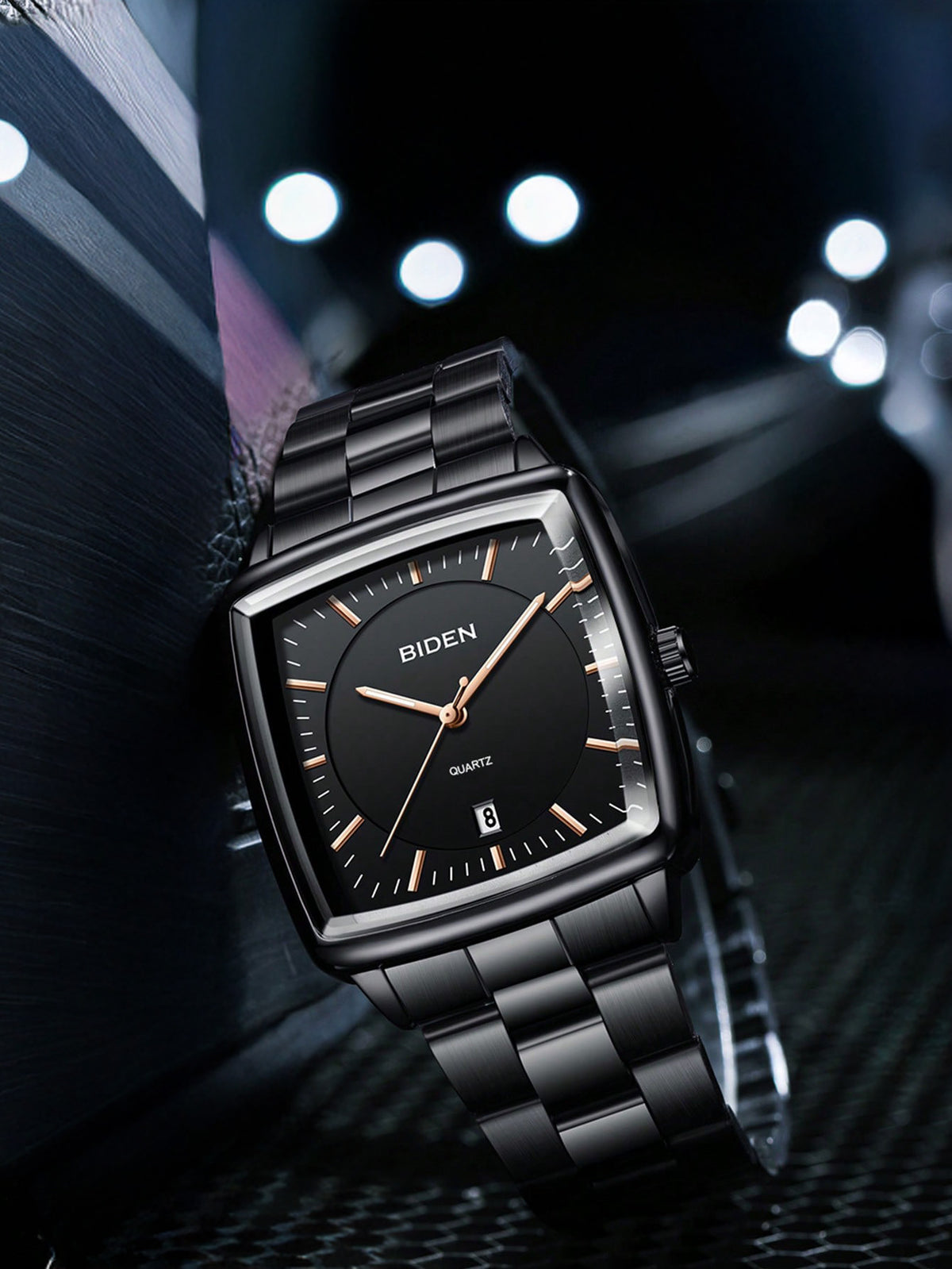 Relógio Masculino Clássico Com Caixa Quadrada Em Aço