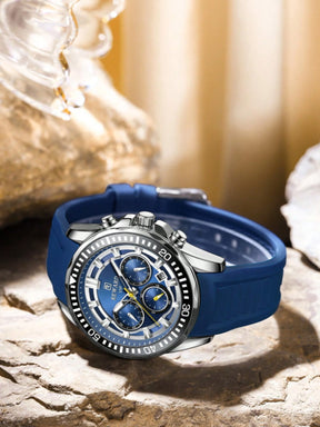 Relógio Masculino Cronógrafo Esportivo Com Pulseira Em Silicone