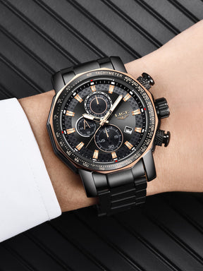 Relógio Masculino Cronógrafo Luxo Com Taquímetro Esportivo