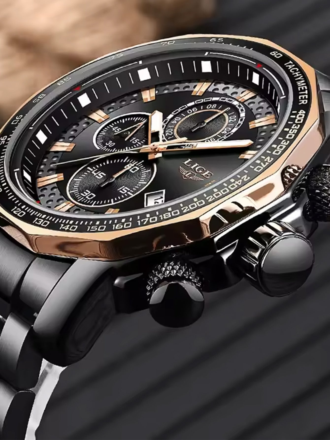 Relógio Masculino Cronógrafo Luxo Com Taquímetro Esportivo