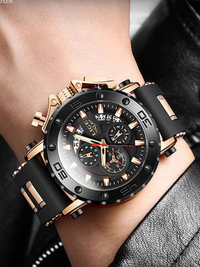 Relógio Masculino Cronógrafo Esportivo Com Pulseira Em Silicone