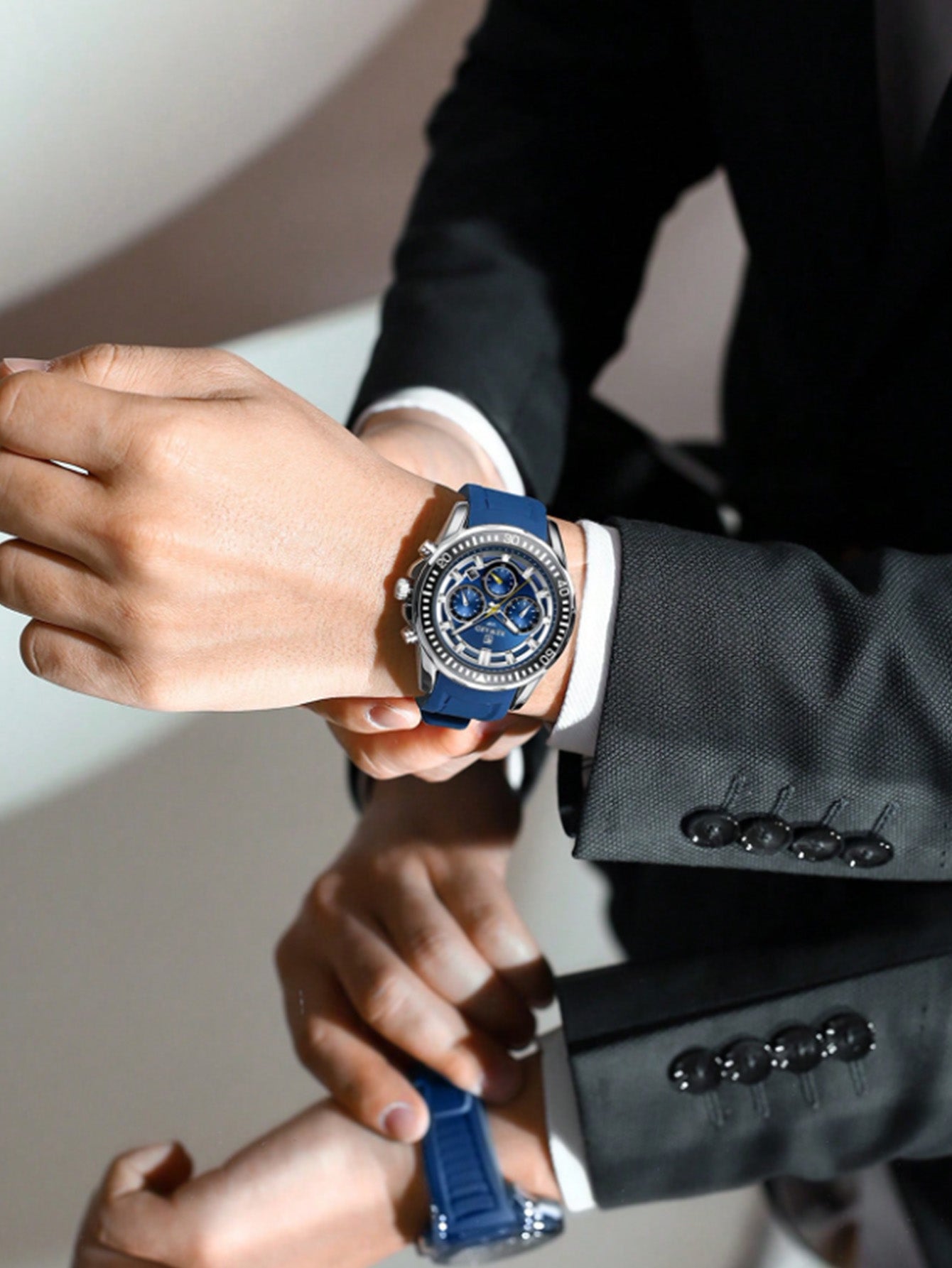 Relógio Masculino Cronógrafo Esportivo Com Pulseira Em Silicone