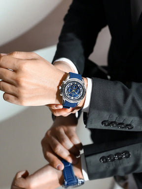 Relógio Masculino Cronógrafo Esportivo Com Pulseira Em Silicone