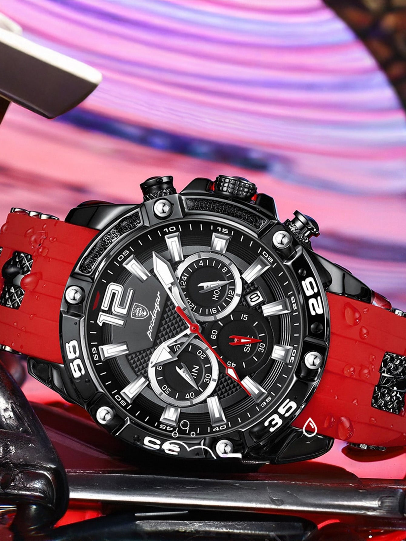 Relógio Masculino Cronógrafo Esportivo Com Pulseira Em Silicone